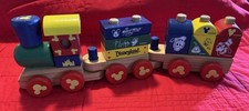 Disneyland Mickey Mouse and Friends Wood Wooden Blocks Stacking Train Set Disney