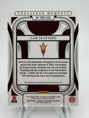 2025 National Treasures CAM SKATTEBO Rookie Treasured Moments Auto