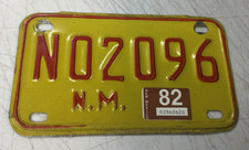 1982 New Mexico  Motorcycle License Plate