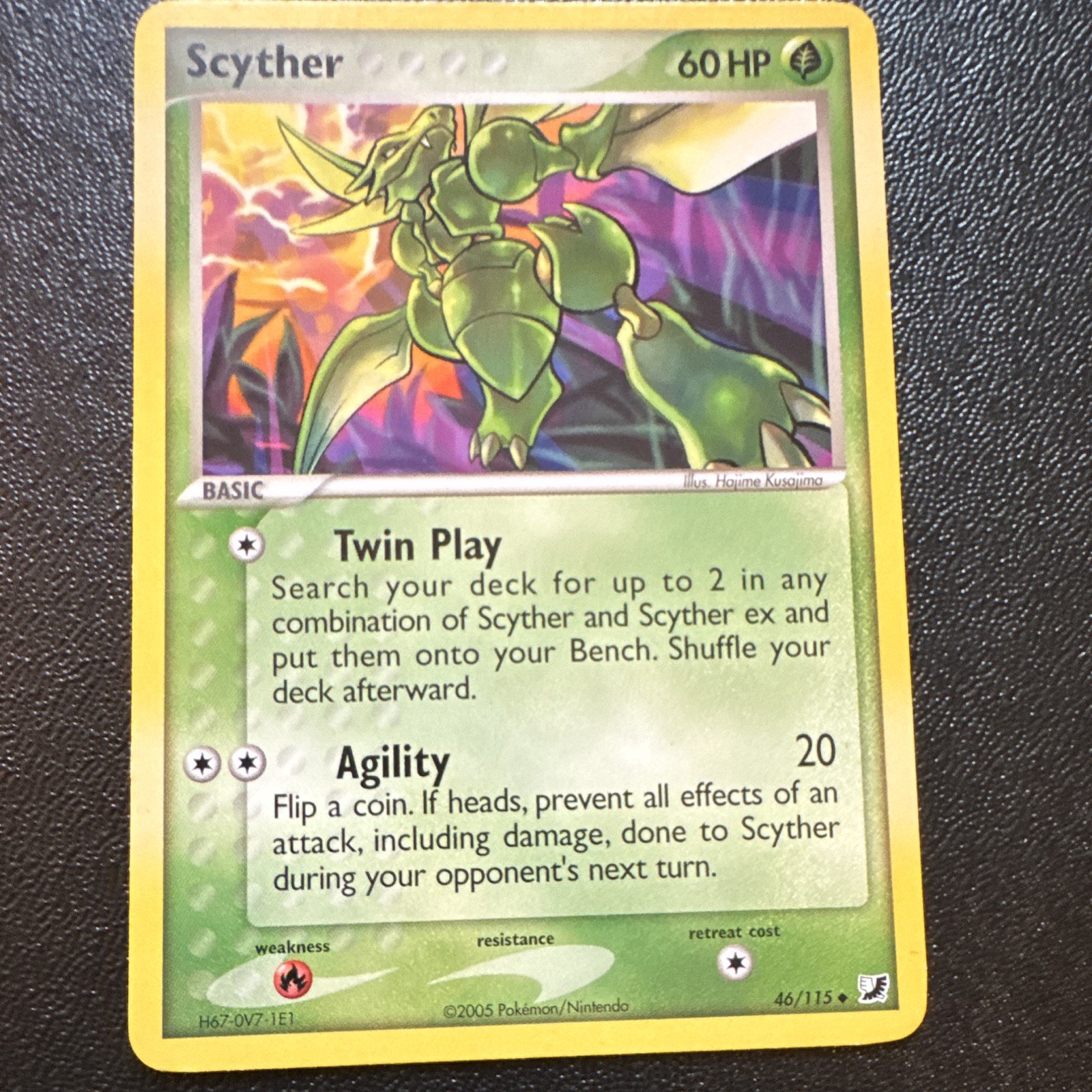 Nintendo Pokémon TCG Scyther 46/115 EX Unseen Forces Uncommon Regular 60HP