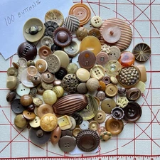 100 Buttons - mostly vintage from Estate Collection - lot 47