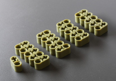 LEGO Technic: 21x Liftarm 1 x 2, Axle Hole, Olive (aus Modell 42110 Defender)
