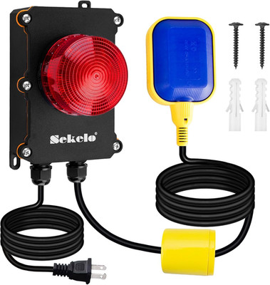 Sump Pump Alarm, High Water Alarm with 10Ft Level Float Switch,110Db Loud Alarm 