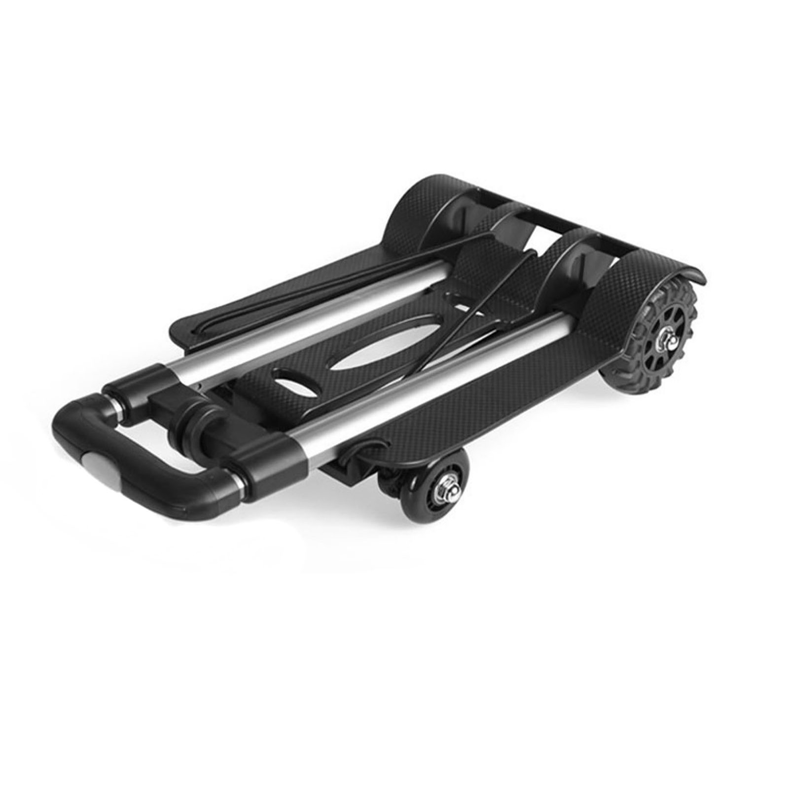 4 Wheels Folding Trolley Aluminium Alloy Foldable Hand Truck Luggage Cart For Sh