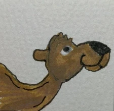 Whimsical Camel Animals Original Painting 12x12 Impressionist Canvas GAT