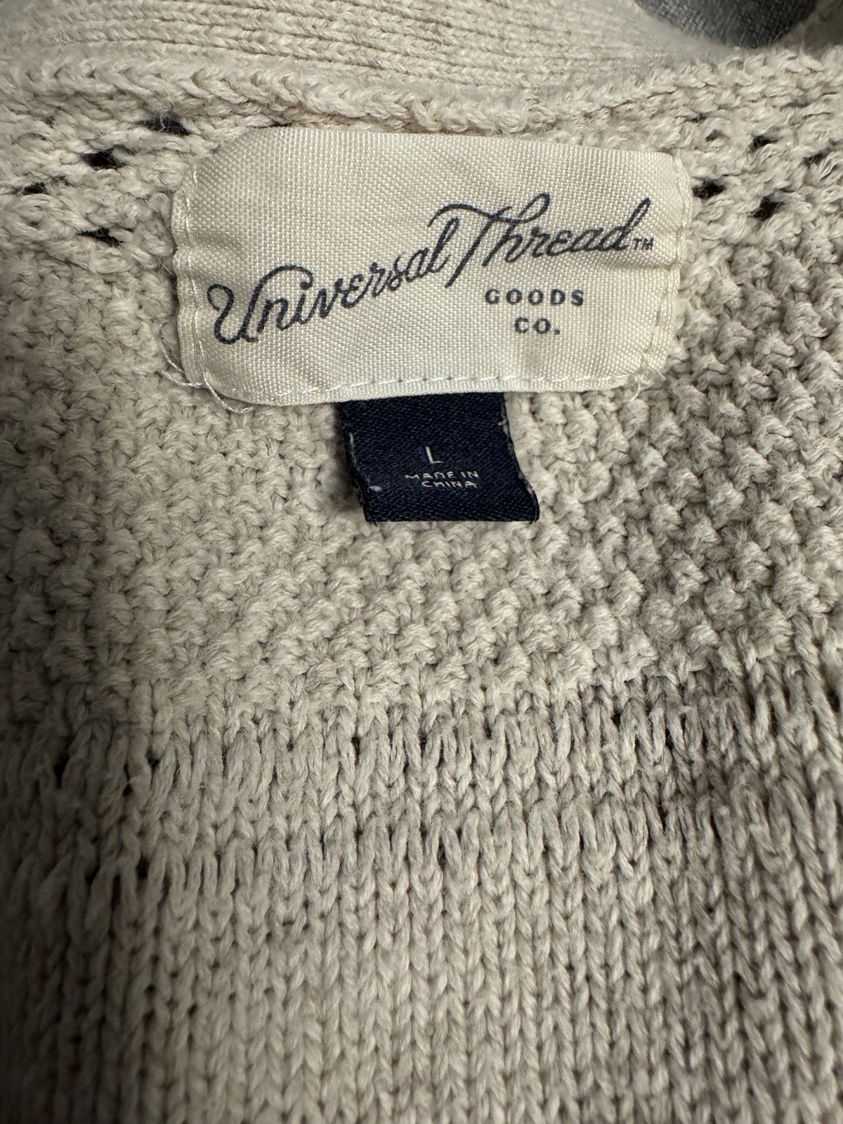 Universal Thread Oatmeal Open Front Long Knit Car… - image 6