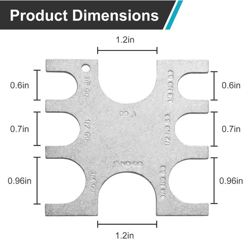 23080 PEX Crimp Tool Go/No-Go Gauge, 3/8 Inch Plumbing Fittings for Silver - Picture 2 of 7