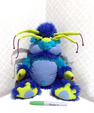 Vintage retro Podge blue MONSTER Galoompagalots soft toy Manhattan Toy 2002