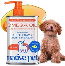 Native Pet Omega Oil Wild Alaskan Fish Oil Dog Supplement, Skin  Coat Care