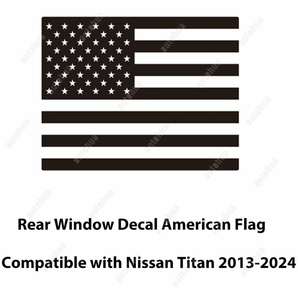 Calcomanía de vinilo precortado ventana media trasera bandera de EE. UU. para Nissan Titan 2013-24 Foto 2 de 4