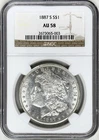1887 S MORGAN SILVER DOLLAR NGC AU58