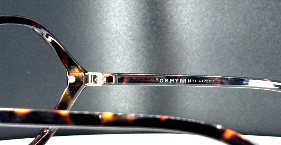 De colección Tommy Hilfiger Marrón Tortuga Mujer Gafas Geométricas SOLO MARCOS Foto 4 de 4