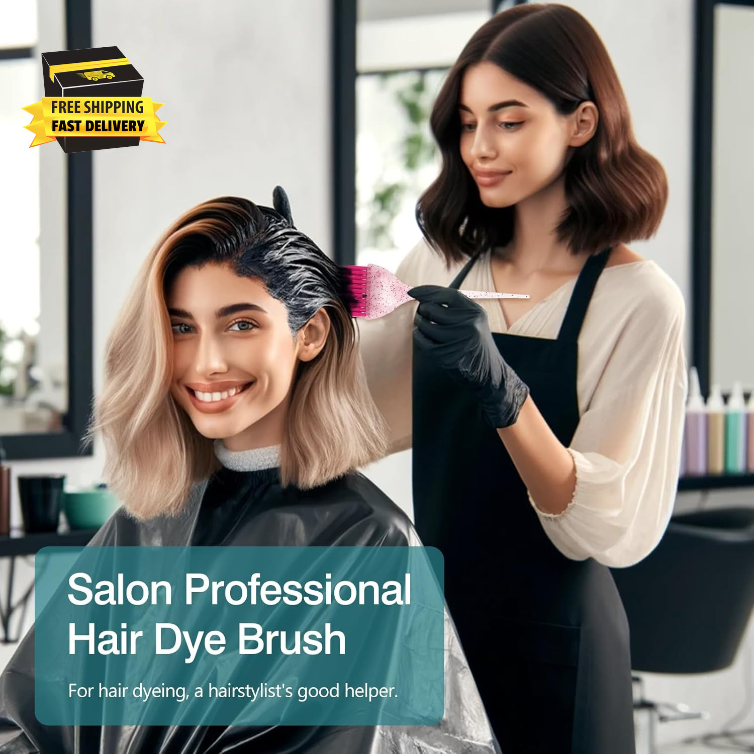 3-Piece Hairdressing Suite: Precision Applicator Brushes for Hair Dye & Styling 