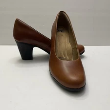 Sofft Nasia Brown Leather Pumps Heels Shoes Comfort Career Womens 11 New