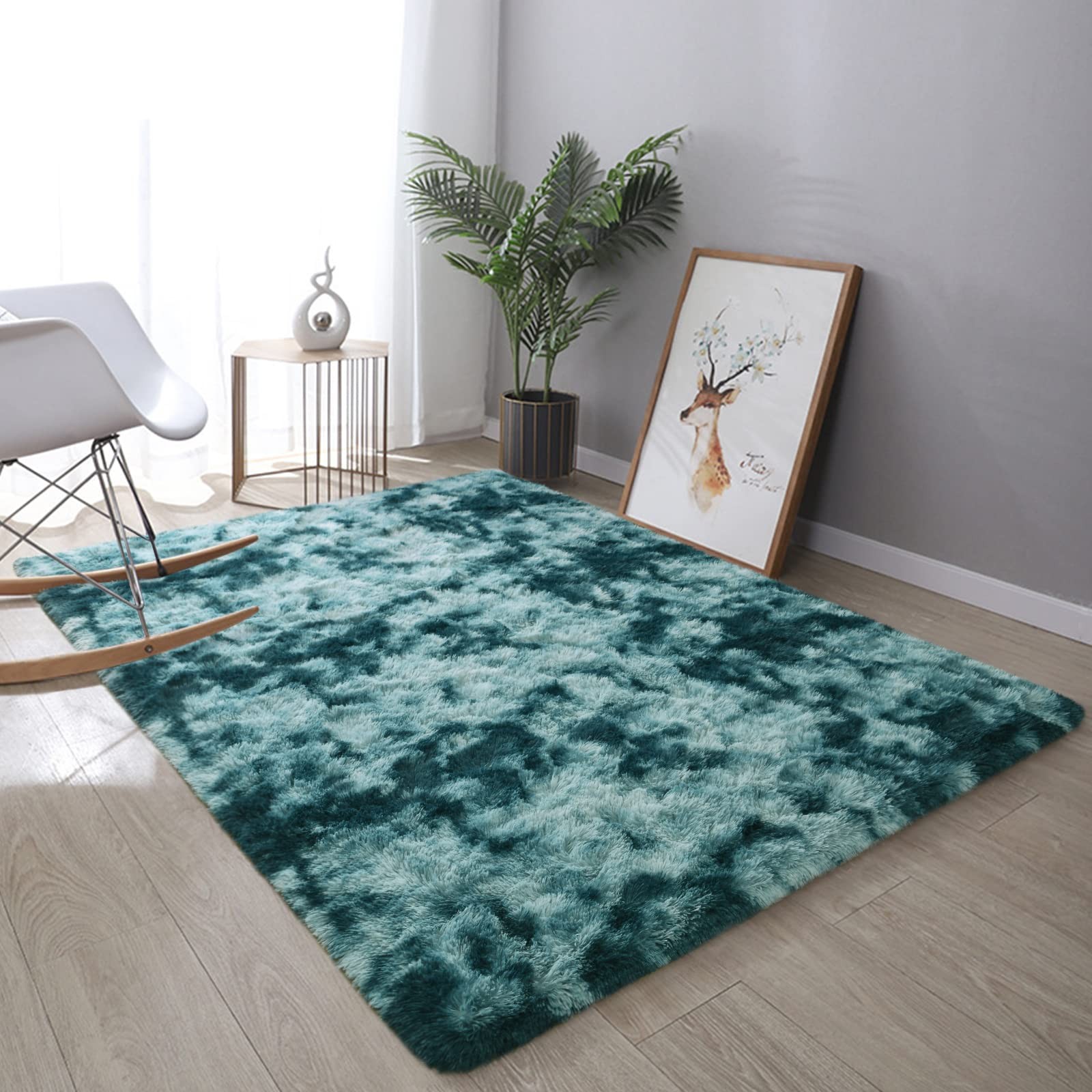DweIke Super Soft Shaggy Rugs Fluffy Carpets, Tie-Dye for Living Room Bedroom