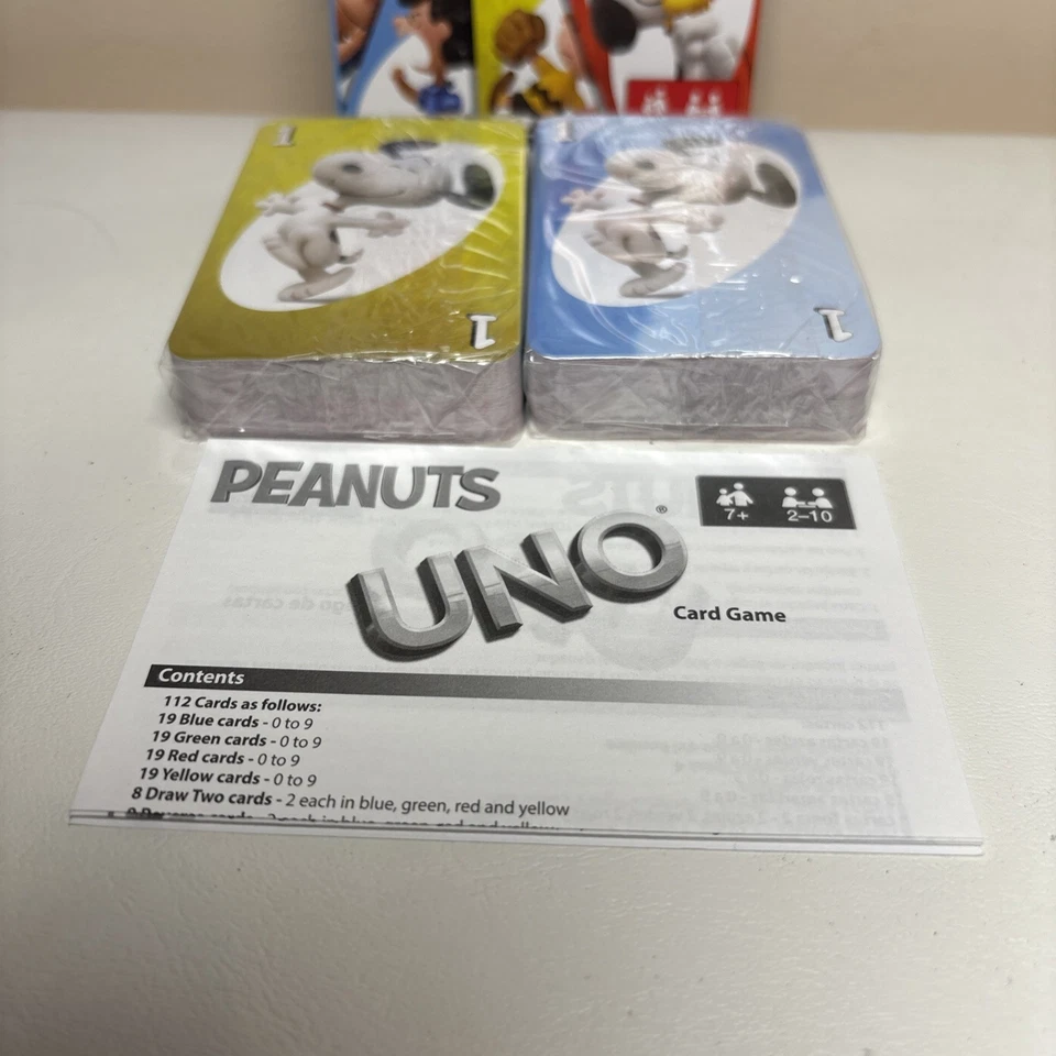 UNO The Peanuts Movie Card Game Charlie Brown Snoopy Complete Instructions NEW - Image 4 of 4