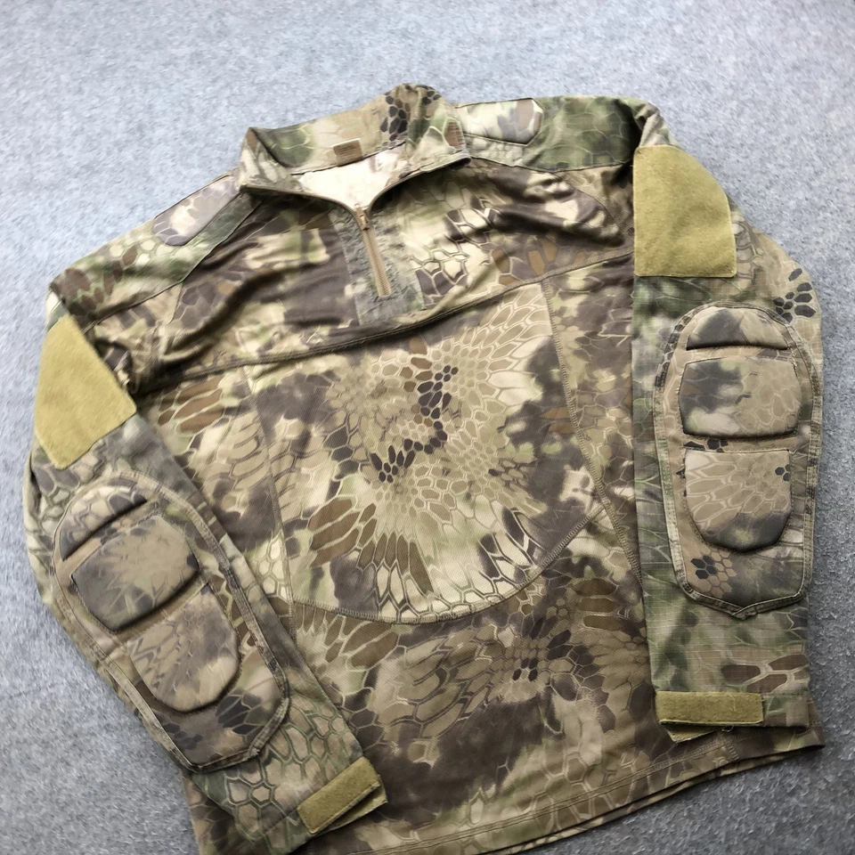 Camisa de Combate Táctica Lancer Para Hombres Pequeña Camuflada Mangas Acolchadas Airsoft Krpytek Foto 3 de 4