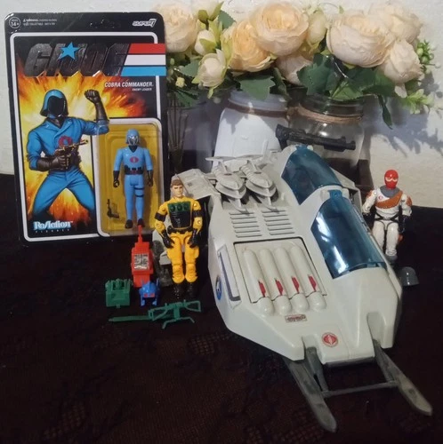 Vintage GI Joe Ice Viper Action Figure w/ Vintage Wolf Vehicle & More