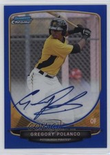2013 Bowman Chrome Prospects Blue Refractor 113/150 Gregory Polanco Auto 2d9