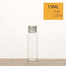 4 Empty Small Glass Storage Bottles Vials with Screw Cap 15ml 22X70mm Mini Jars