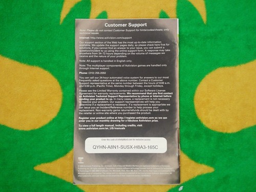 Call Of Duty: Modern Warfare 2 Xbox 360 solo manual de juego - Imagen 2 de 2