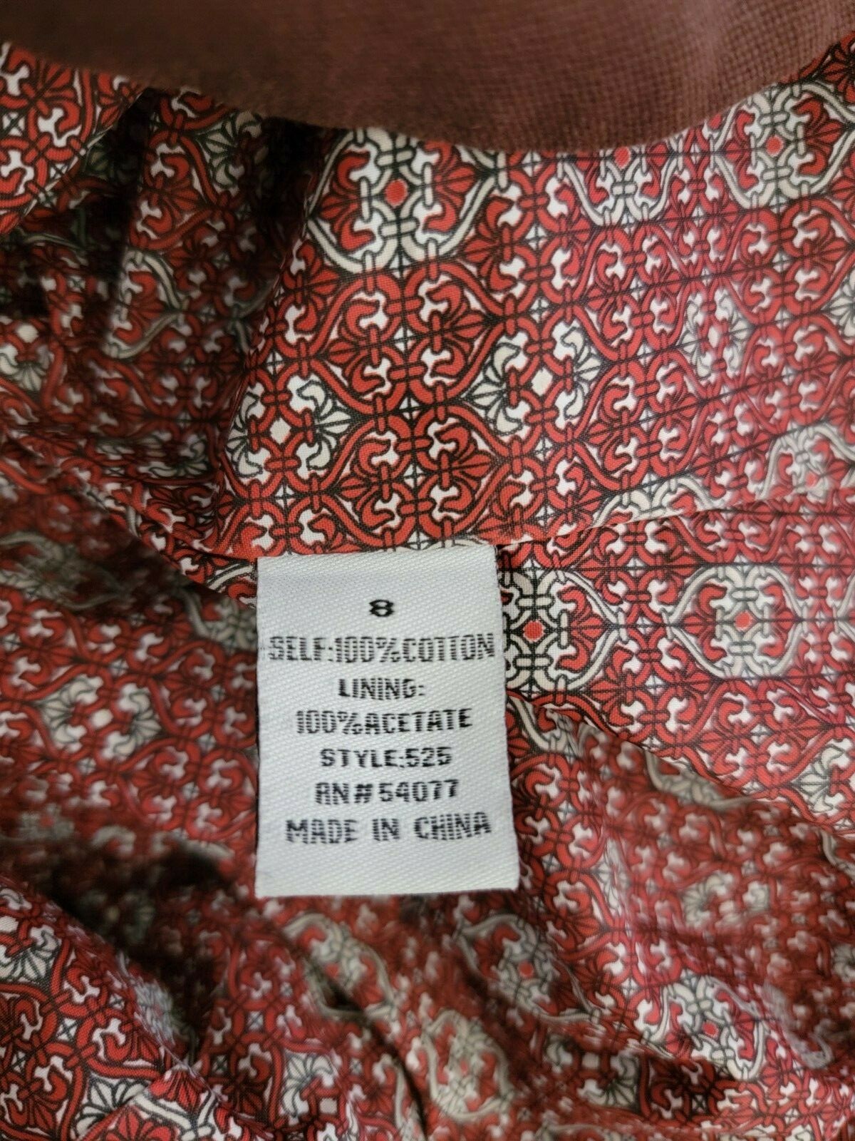 CAbi Solid Brown One Button Tie Back Collar Coat … - image 11