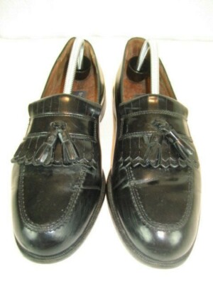 Mens Bostonian Black Leather Tassel Kilt Casual Slip On  display picture 1