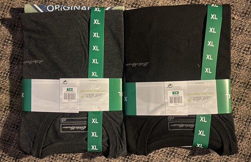 Eddie Bauer Confezione 2 Magliette Crew Uomo Grigio/Nero e VERDE/VERDE SCURO Nuove con etichette - Foto 2 di 4