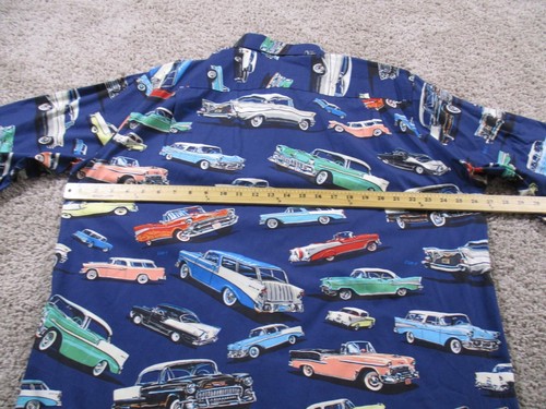 Reyn Spooner Shirt Mens XL Blue Button Up Eddy Y Classic Cars Hawaiian Camp - Picture 5 of 7