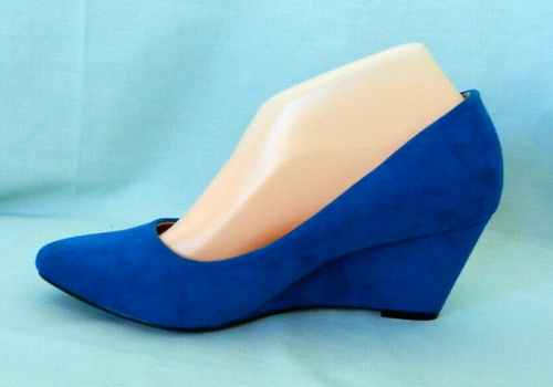 RED CIRCLE Flipper Blue Wedge Pumps Heels Shoes, 7.5 - Picture 10 of 19