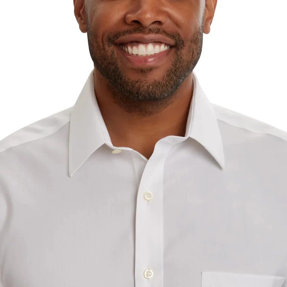 Kirkland Signature Men’s Tailored Fit Dress Shirt, White, 15-15.5 34/35 - Image 3 of 4