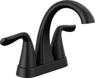 Delta Arvo 2H Centerset Bathroom Sink Faucet Matte Black-Certified Refurbished