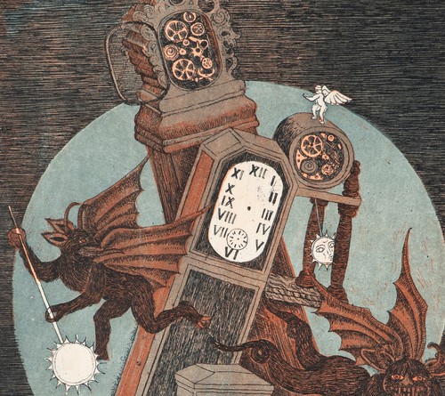 P. CROY (*1937), Zeit und Dämonen, 1977, Farbrad. Surrealismus Fantasie 1970-19 - Picture 4 of 5