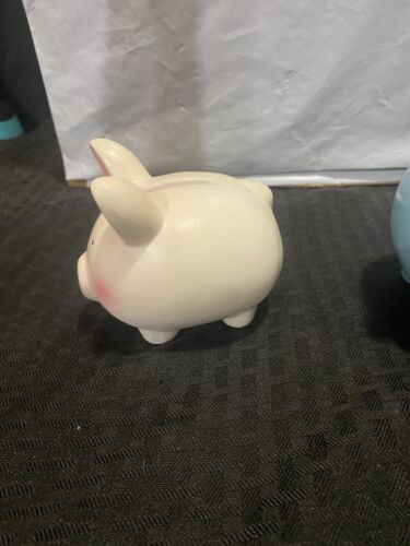 Kleines Sparschwein blau gepunktet ein Punkt & natürlicher Look Vintage 2 Stück - Bild 10 von 11