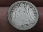 1843 P or O Seated Liberty Silver Dime- About Good Obverse Details