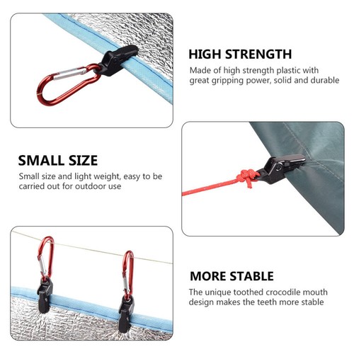 10Pcs Tarp Clips with Carabiner Lock Grip Awning Clamp Canopy Clamp - Picture 2 of 12