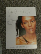 JUDI SHEKONI THE WORLD IS NOT ENOUGH JAMES BOND HAND SIGNED CARD  