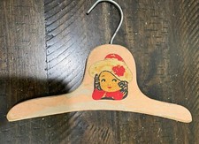 Child Clothes Hanger Vintage Pink Girl's Face Painted Decor