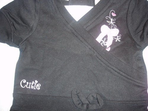 CUTIE Black & Pink w/Bows 2pc Dress/Pant Outfit GIRLS -12m,18m, 4T ~Twins - Picture 2 of 3