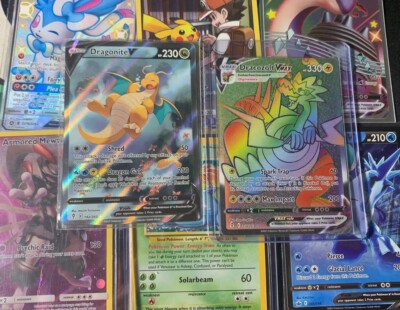 Pokemon Card Lot 100 OFFICIAL NEW TCG Cards + Ultra Rare EX GX VMAX V OR VSTAR!