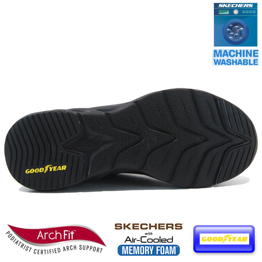 MENS SKECHERS TRAINERS ARCH FIT MEMORY FOAM FITNESS WALKING RUNNING SHOES  SIZE