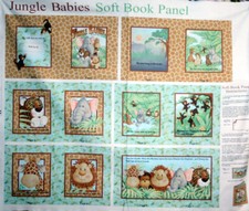 JUNGLE BABIES SOFTBOOK PANEL - 100 COTTON FABRIC