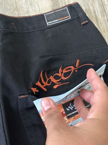 Vintage Y2KPaco Sport Black Denim Jeans Sz 30 VTG RARE WIDE LEG BAGGY JNCO - Picture 4 of 12