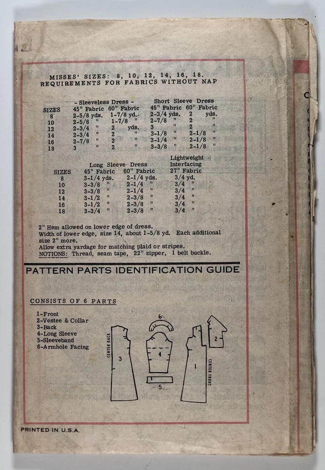 Vintage 1970's Pattern "Printed Pattern" 9075 Casual Dress with Collar, Bust 40" - Image 2 of 4