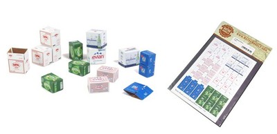 Matho Models 35072 1/35 Cardboard Boxes Water Printed Paper (Evian, Fiji, Perrie