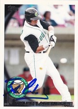 TYLER LADENDORF KANE COUNTY COUGARS SIGNED 2010 PRO DEBUT CARD OAKLAND ATHLETICS