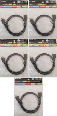 HOME THEATER HIGH SPEED HDMI CABLE 2160p HD 3 ft WITH ETHERNET -Xtreme - 5 Pack