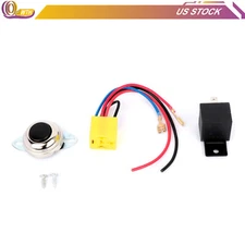 12V Black Wolo Air Horn Wiring Kit For Motorcycle Boat Car Marine Horn