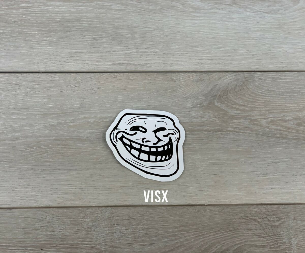 Troll Face Meme Sticker  Bumper Funny tailgate Kitty JDM Decal