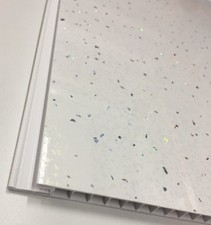 White Sparkle Kitchen Bathroom Interlocking Splash Back PVC Wall Panels Sheets